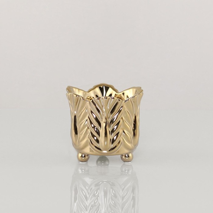 VASO FORMA BOCCIOLO ORO H.12